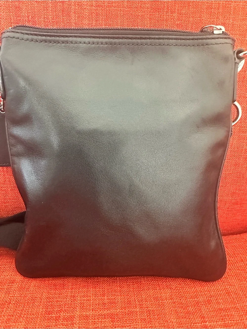 Black Crossbody File Bag Purse Purple Lining